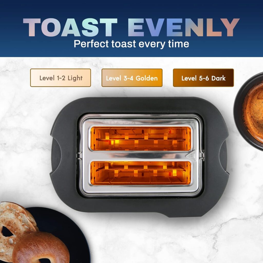 Elite Gourmet Extra Wide Slot 2-Slice Toaster