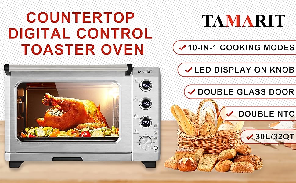 10-in-one toaster ovens, meet all your cooking needs for breakfast, lunch and dinners.