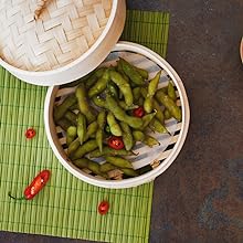 Edamame Beans in Bamboo Steamer