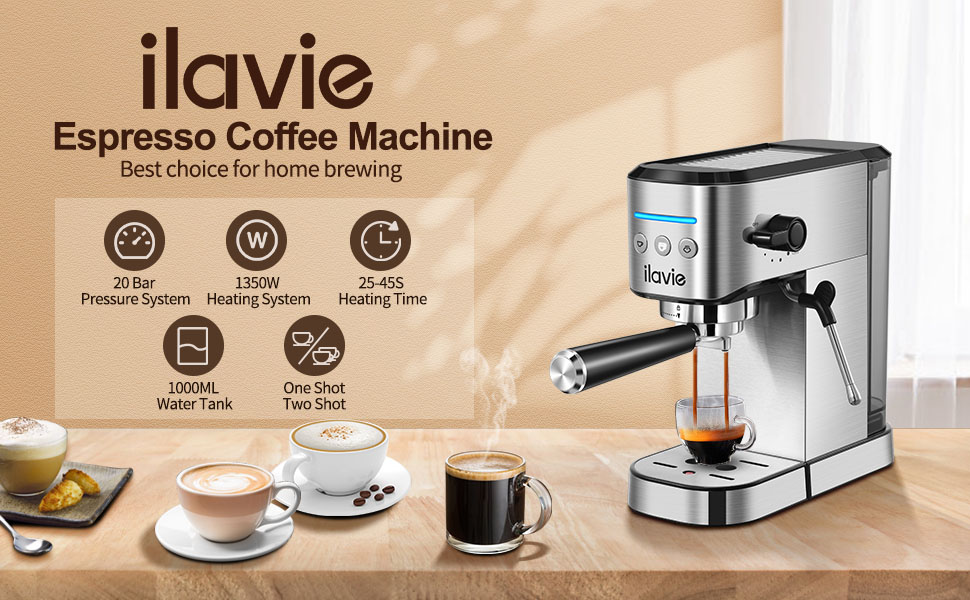 ilavie espresso coffee machine with steamer