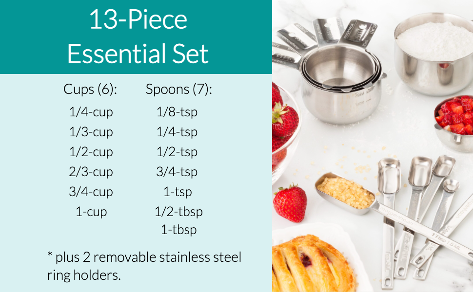 13-piece measuring cups and spoons