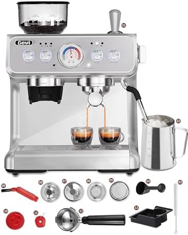 Gevi Espresso Machine With Grinder, 20 Bar Dual Boiler Automatic compact luxury espresso machines for RVs