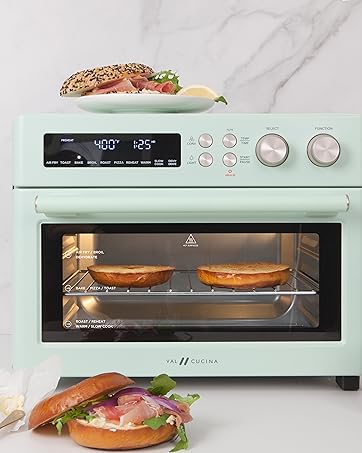 Retro Style Air Fryer Toaster Oven Green Color