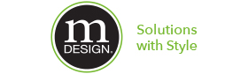 mdesign solutions with style more calm less clutter logo slogan