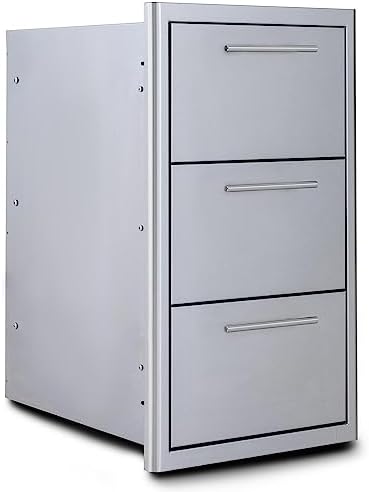 Blaze 16-Inch Stainless Steel Triple Access Drawer - BLZ-DRW3-R-LT outdoor culinary stations