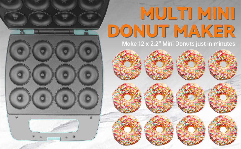 Multi mini donut maker make 12 x 2.2 mini donuts in minutes