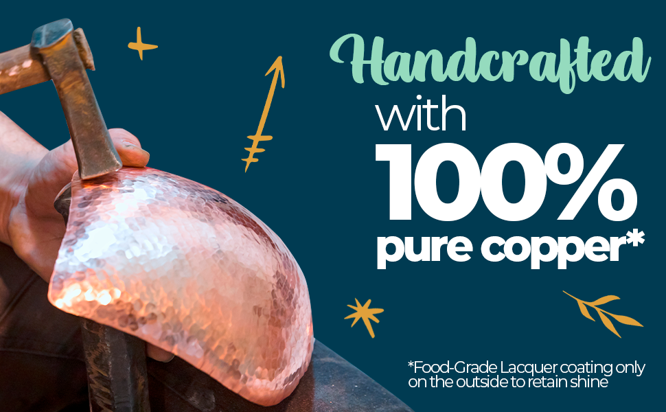 Handcrafted pure copper water bottle