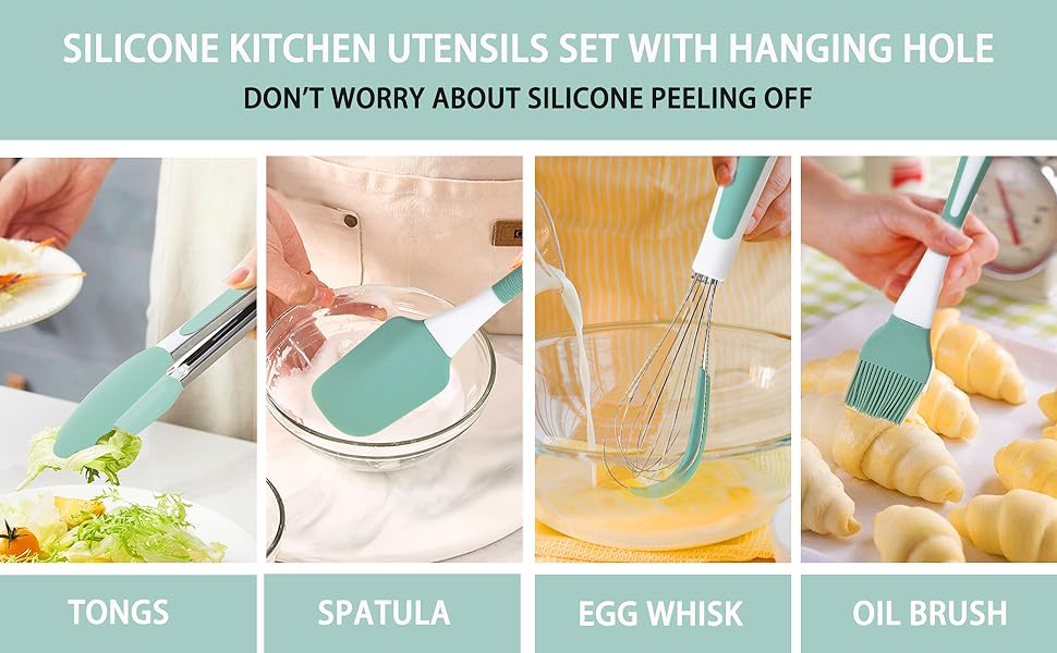 Silicone Kitchen Cooking Utensils Set