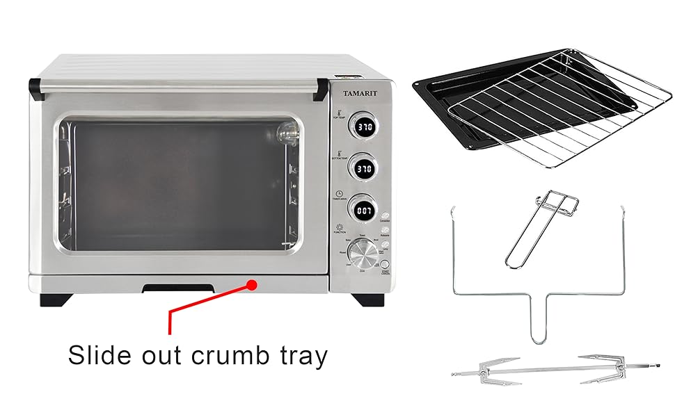 Electric Convection Countertop Toaster Oven, Includes 6 Accessories.