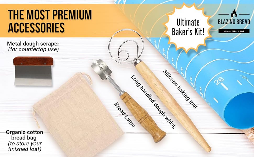 banneton bread proofing basket, sourdough starter kit, bread making kit