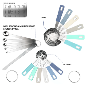 Farmhouse measuring cups spoons baking set metal stainless steel tablespoon spoon