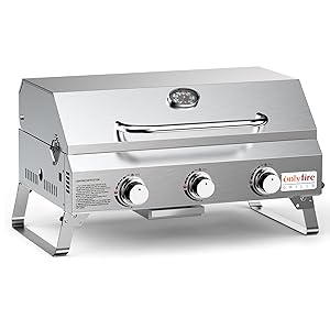 tabletop gas grill with 3 burners