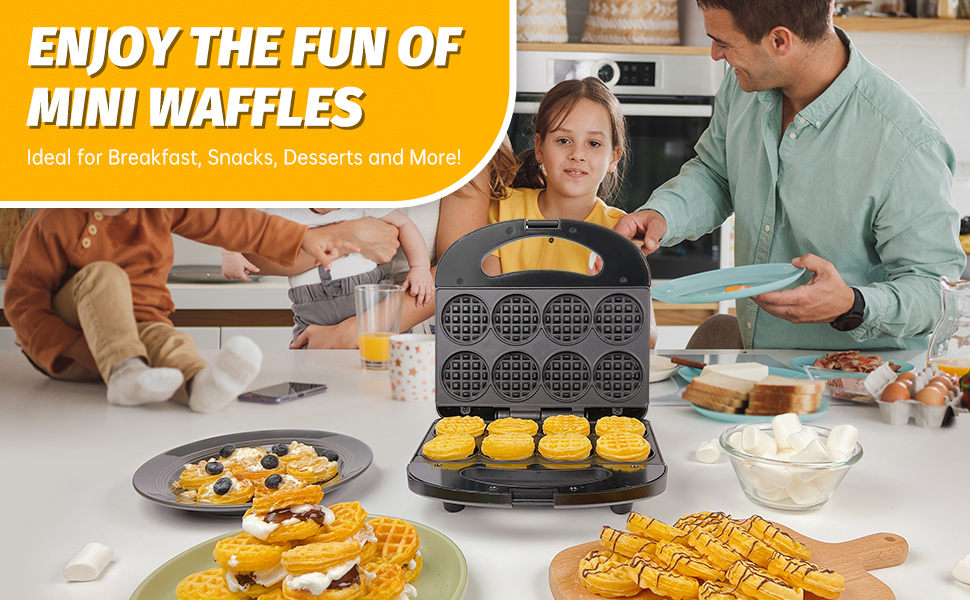 enjoy the fun of mini waffles ideal for breakfast snacks desserts