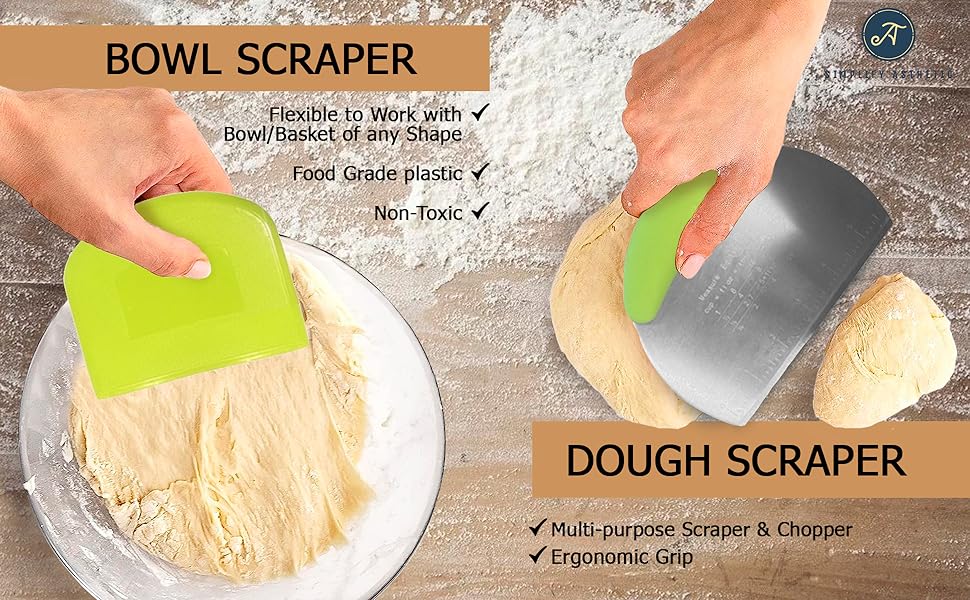 High Quality Metal Dough Scraper and Plastic Dough Scraper.