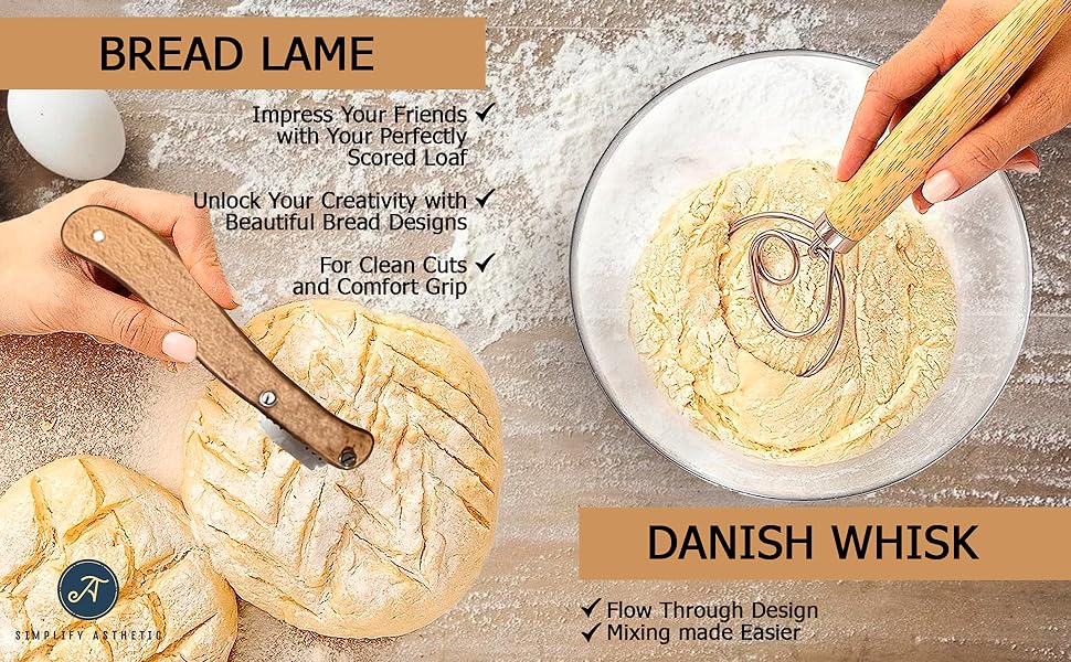 High Quality Dough Whisk and Scrolling Lame with 5 pcs Blades.