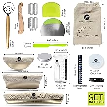 Bread Proofing Basket Set, sourdough proofing basket, sourdough starter jar kit, Bread Baking Tools