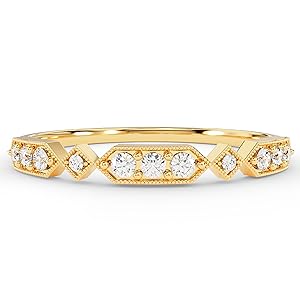 14k Solid Gold Diamond Wedding Band for Women