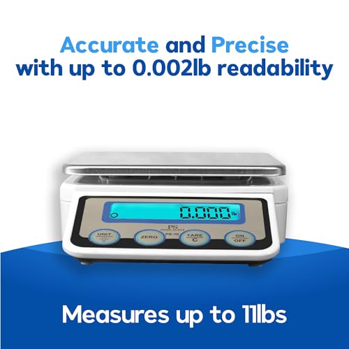 Penn Scale PS-10 Digital Kitchen Portion Scale - 11lb Electric Kitchen Scale with 0.002lb Readability - Removable Platter & LCD Display - Lb, Oz, G Unit Conversion (AC & Battery Powered) - Image 3