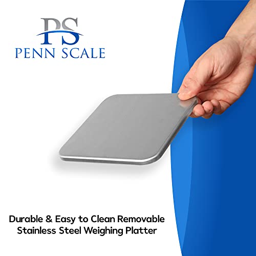 Penn Scale PS-10 Digital Kitchen Portion Scale - 11lb Electric Kitchen Scale with 0.002lb Readability - Removable Platter & LCD Display - Lb, Oz, G Unit Conversion (AC & Battery Powered) - Image 4