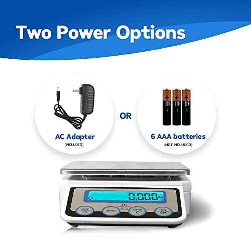Penn Scale PS-10 Digital Kitchen Portion Scale - 11lb Electric Kitchen Scale with 0.002lb Readability - Removable Platter & LCD Display - Lb, Oz, G Unit Conversion (AC & Battery Powered) - Image 6