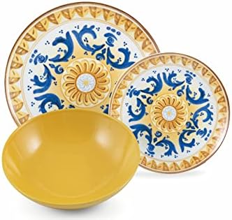 Villa d'Este Home Tivoli Dinner set 18 pieces in porcelain and stoneware, 6 different table places, Sicily - Image 5