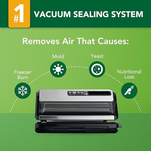 FoodSaver FM5200 2-in-1 Automatic Vacuum Sealer Machine with Express Bag Maker with Handheld Vacuum Sealer for Airtight Food Storage, Dark Silver - Image 2