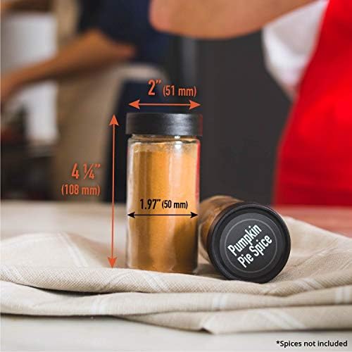 AllSpice Wood Spice Rack, Countertop or Wall Mount, Includes 30 4oz Jars- Walnut Stain - Image 4