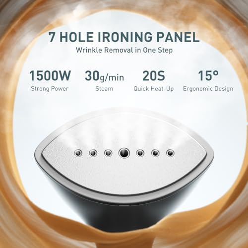 Upgrade Steamer for Clothes,1500W 30s Quick Heat Handheld Clothes Steamer,Fabric Wrinkles Remover Garment Steamer with Smart LCD,2 in 1 Clothing Iron with 300ml Tank and Fabric Brush,Auto-Off - Image 2