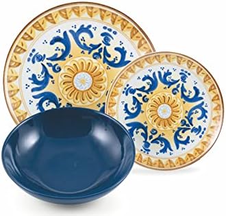 Villa d'Este Home Tivoli Dinner set 18 pieces in porcelain and stoneware, 6 different table places, Sicily - Image 2