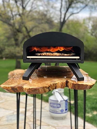 Bertello Outdoor Pizza Oven Black + Pizza Peel Combo. Wood Fire Portable Brick Oven - Portable Pizza Maker. As Seen on SHARK TANK - Image 5
