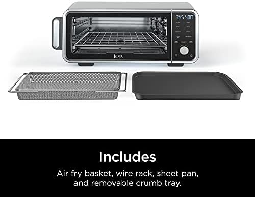 Ninja SP201 Digital Air Fry Pro Countertop 8-in-1 Oven with Extended Height, XL Capacity, Flip Up & Away Capability for Storage Space, with Air Fry Basket, Wire Rack & Crumb Tray, Silver - Image 8