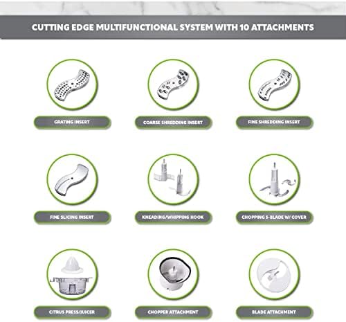 Braun FP3020 12 Cup Food Processor Ultra Quiet Powerful motor, includes 7 Attachment Blades + Chopper and Citrus Juicer , Made in Europe with German Engineering, White - Image 5