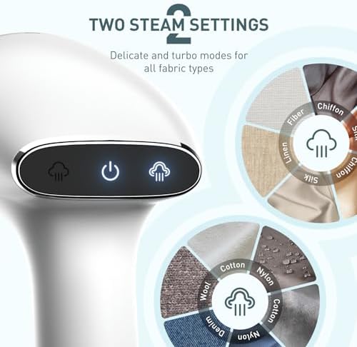 Upgrade Steamer for Clothes,1500W 30s Quick Heat Handheld Clothes Steamer,Fabric Wrinkles Remover Garment Steamer with Smart LCD,2 in 1 Clothing Iron with 300ml Tank and Fabric Brush,Auto-Off - Image 3