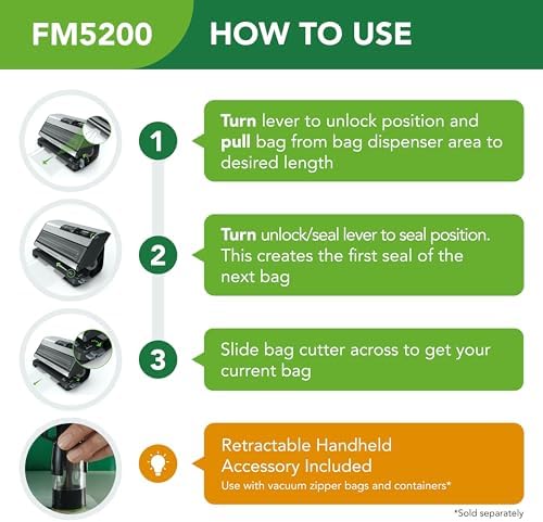 FoodSaver FM5200 2-in-1 Automatic Vacuum Sealer Machine with Express Bag Maker with Handheld Vacuum Sealer for Airtight Food Storage, Dark Silver - Image 4