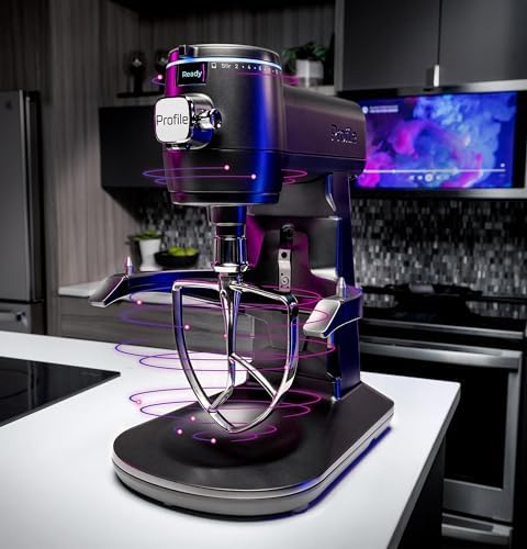 GE Profile Smart Stand Mixer w/ Built-In Smart Scale & Auto Sense Technology, 7qt Stainless Steel Bowl, 11 Speed l Dough Hook, Beater, 11-wire whip l works w/ Amazon Alexa & Google Home l Carbon Black - Image 5