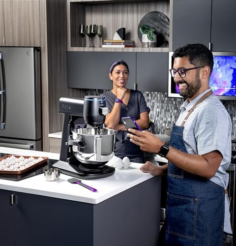 GE Profile Smart Stand Mixer w/ Built-In Smart Scale & Auto Sense Technology, 7qt Stainless Steel Bowl, 11 Speed l Dough Hook, Beater, 11-wire whip l works w/ Amazon Alexa & Google Home l Carbon Black - Image 10