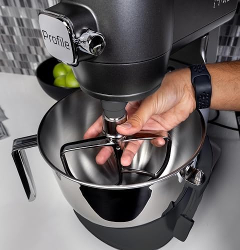 GE Profile Smart Stand Mixer w/ Built-In Smart Scale & Auto Sense Technology, 7qt Stainless Steel Bowl, 11 Speed l Dough Hook, Beater, 11-wire whip l works w/ Amazon Alexa & Google Home l Carbon Black - Image 8