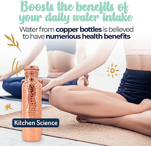 Copper Water Bottle (34oz/1000ml) w/a Carrying Canvas Bag | 100% Pure Copper Bottle for Drinking Water | Lab-Tested, Heavy Duty & Leak-Proof | Authentic Ayurvedic Copper Water Bottle - Image 6