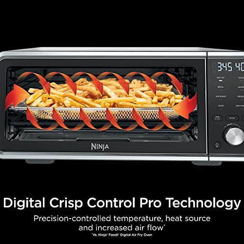 Ninja SP201 Digital Air Fry Pro Countertop 8-in-1 Oven with Extended Height, XL Capacity, Flip Up & Away Capability for Storage Space, with Air Fry Basket, Wire Rack & Crumb Tray, Silver - Image 5