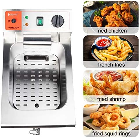 Valgus 1750W Stainless Steel Electric Deep Fryer 12L Large Capacity Countertop Kitchen Frying Machine with Basket & Lid, Drain System - Image 6