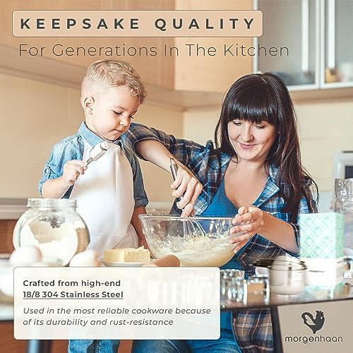 Stainless Steel Measuring Cups & Spoons Set - Heavy Duty, Stackable 13-Piece Set - Dry Foods, Liquids, Dishwasher-safe - Professional Metal Kitchen Utensils By Morgenhaan - Image 8