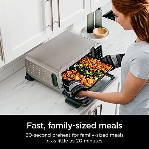 Ninja SP201 Digital Air Fry Pro Countertop 8-in-1 Oven with Extended Height, XL Capacity, Flip Up & Away Capability for Storage Space, with Air Fry Basket, Wire Rack & Crumb Tray, Silver - Image 3