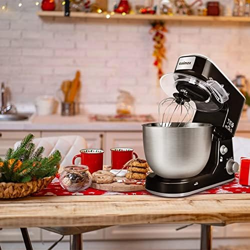 Stand Mixer, CUSIMAX Dough Mixer Tilt-Head Electric Mixer with 5-Quart Stainless Steel Bowl, Dough Hook, Mixing Beater and Whisk, Splash Guard - Image 6