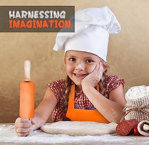 PERLLI Kids Cooking and Baking Supplies Gift Set with Storage Container - Complete Junior Chef Cooking Set, Girls & Boys Childrens Real Bakeware Equipment, Utensils & Accessories for Kids - Orange - Image 5