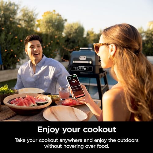 Ninja OG951 Woodfire Pro Connect Premium XL Outdoor Grill & Smoker, Bluetooth, App Enabled, 7-in-1 Master Grill, BBQ Smoker, Outdoor Air Fryer, Woodfire Technology, 2 Built-In Thermometers, Black - Image 9