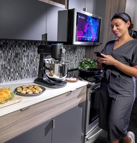 GE Profile Smart Stand Mixer w/ Built-In Smart Scale & Auto Sense Technology, 7qt Stainless Steel Bowl, 11 Speed l Dough Hook, Beater, 11-wire whip l works w/ Amazon Alexa & Google Home l Carbon Black - Image 11