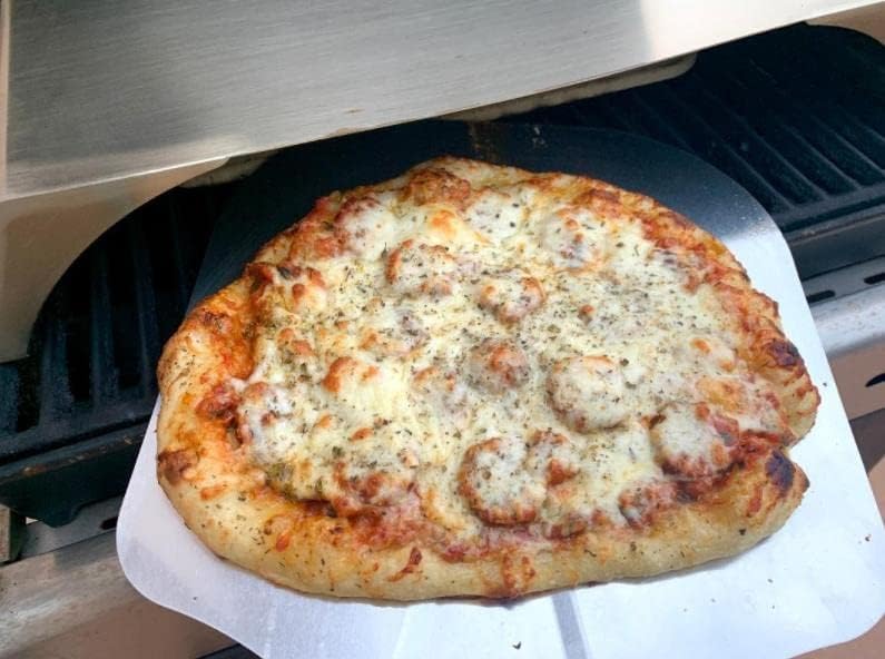 Universal Stainless Steel Grill Top Pizza Oven Kit with Pizza Stone Pizza Peel Pizza Cutter Pizza Shovel for Most Gas Grills Flat Top Grills Griddles Firepit- Set of 7 Pizza Baking Pizza Accessories - Image 5