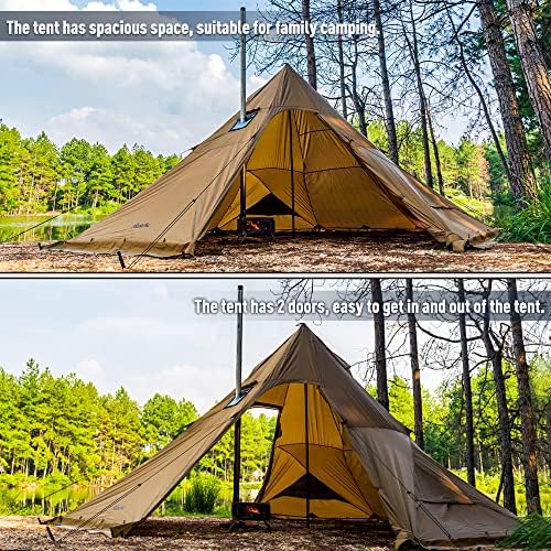 FireHiking Camping Hot Tent 4-8 Person Tipi Tent with Stove Jack for Bushcraft, Cooking and Heating - Image 3