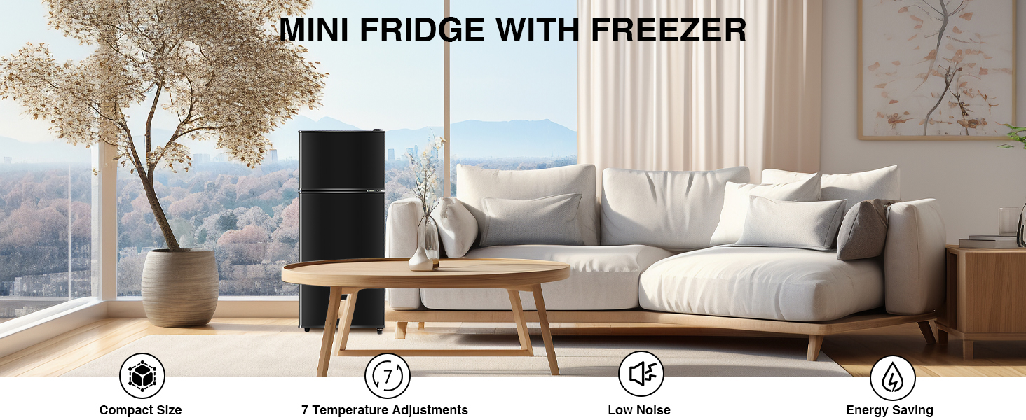 Mini Fridge with Freezer