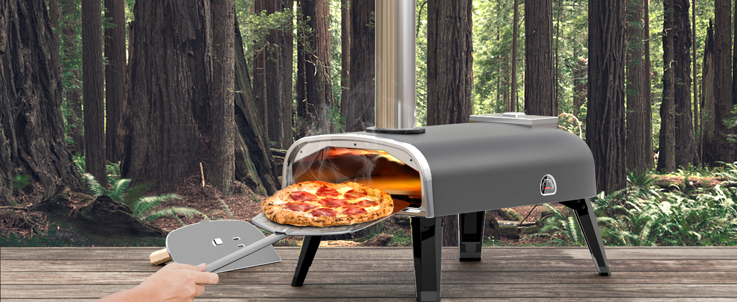 Rotisserie pizza oven